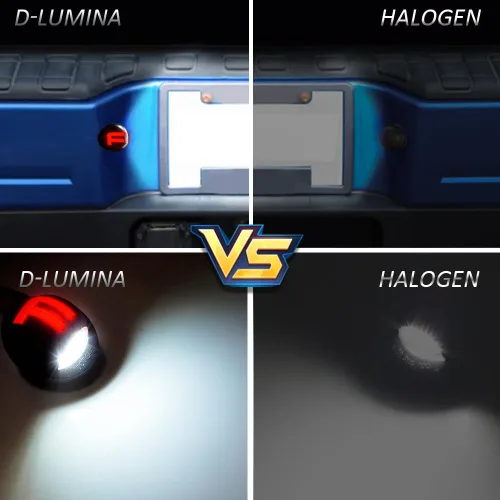 Miniatura 3 de D-Lumina Luces LED para Placa de Matrícula Lámpara de Etiqueta Tira de Luz Roja en Forma de F con Arnés de Cableado de Enchufe para Ford F150 F250