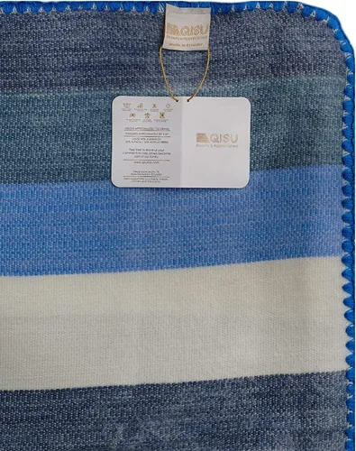 Miniatura 5 de QISU Manta Throw de Lana de Alpaca Grande, Hermosa, Cálida, a Rayas 85 x 65 pulgadas Ultra-Suave, Hipoalergénica y Transpirable Tela que No
