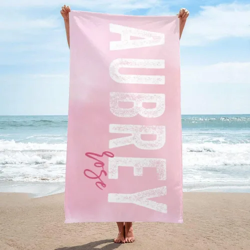 Miniatura 15 de Toalla de playa personalizada con nombre para playa, piscina, diversión de verano, regalos para niños, adultos y parejas (azul)