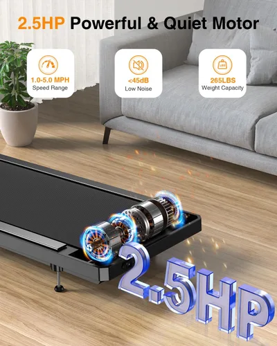 Miniatura 3 de Walking Treadmill Pad with Incline, Walking 2.5HP for Home and Office, 265Lbs Weight Capacity, Treadmill with APP & Remote Control, LED Display