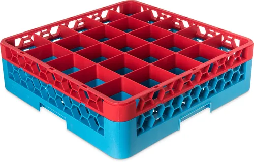 Miniatura 18 de Carlisle FoodService Products RG9-214 OptiClean Estante de vidrio con 9 compartimentos con 2 extensores, 7.12 pulgadas, polipropileno, azul