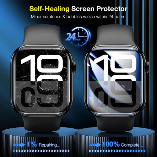 Miniatura 6 de LK [6 unidades] Protector de pantalla para Apple Watch Series 11 de 46 mm Series 10 [Flexible TPU, no vidrio] Auto-reparación, cobertura máxima, sin