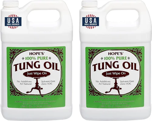 HOPE'S Aceite Tung 100% puro, seguro para alimentos, acabado de madera natural impermeable de alta calidad y sellador para proyectos de interiores y