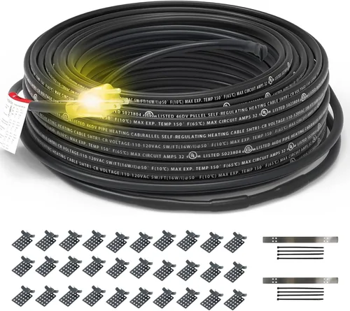 Miniatura 11 de HEATIT PLSR1 12 pies 120 V Cable de calefacción autorregulable de grado industrial y comercial, diseño de uso a largo plazo, resistente, húmedo o 12
