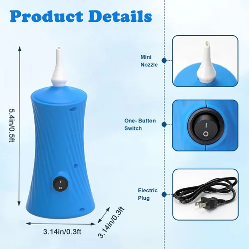 Miniatura 2 de AXHJ Balloon Pump Electric Air Pumps for Long Balloons, Electric Air Balloon Pump, Balloon Inflator for Foil Twisty Animal Balloons in Birthday
