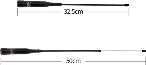 Miniatura 2 de HYS Tri-Band VHF UHF 137-174/180-260/400-480MHz 100W 20inch 2.15dBi/5.2dBi PL-259 UHF Antena telescópica suave macho para Yaesu Kenwood Motorola