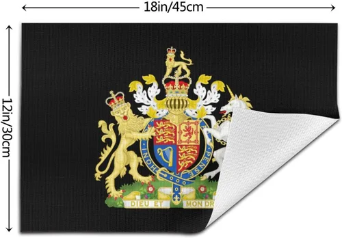 Miniatura 3 de UK England Royal Shield of Arms United Kingdom Durable Waterproof - Paquete de 4 manteles individuales tejidos de PVC, diseño elegante, fácil