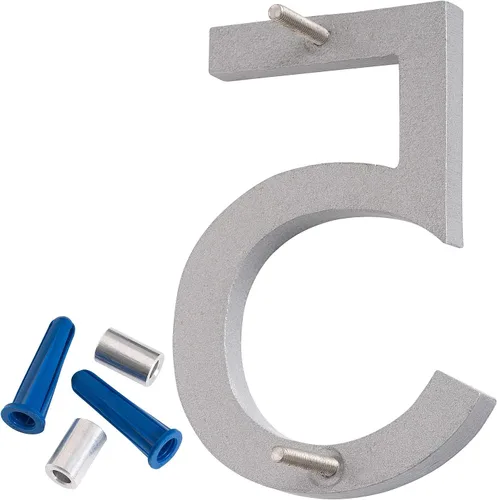 Miniatura 3 de Montague Metal Products MHN-12-5-F-SR1 Número flotante de casa, 12 x 8.88 x 0.375 pulgadas, plateado