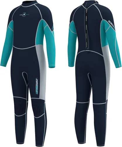 Traje de neopreno para niños y niñas, con cremallera trasera de 0.118 pulgadas, traje de baño térmico de neopreno para buceo, natación, deportes
