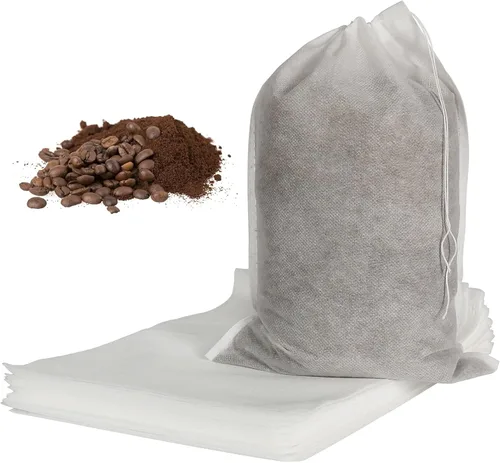 50 piezas Bolsas Grandes para Cold Brew Sin Desorden, Bolsas de Filtro de Café Desechables de 8x12 pulgadas, Malla Fina Lúpulo Cervecero Bolsas con