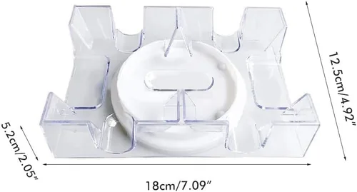 Miniatura 6 de Gonetre Cartas de juego de cartas, bandeja giratoria de 2 barajas/6 barajas, práctico soporte para cartas organizador transparente (poner 2 póquer)
