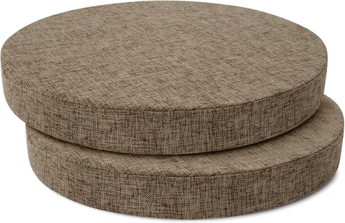 Miniatura 14 de Tromlycs Almohadilla de Cojín de Asiento Redondo para Silla de 14 Pulgadas para Sillas de Taburete Circular Cojín de Espuma Decorativo Beige