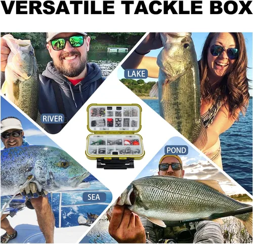 Miniatura 7 de Kit de Accesorios de Señuelos de Pesca GOTOUR con Caja de Aparejos, Anzuelos de Pesca Señuelo de Crankbait de Pececillo, Señuelo de Rana, Señuelo
