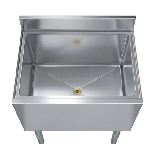 Miniatura 7 de AmGood 18.5 in. x 24 in. Cubo de hielo debajo de la barra con tapa deslizante NSF Baúl de hielo de acero inoxidable con tapa deslizante