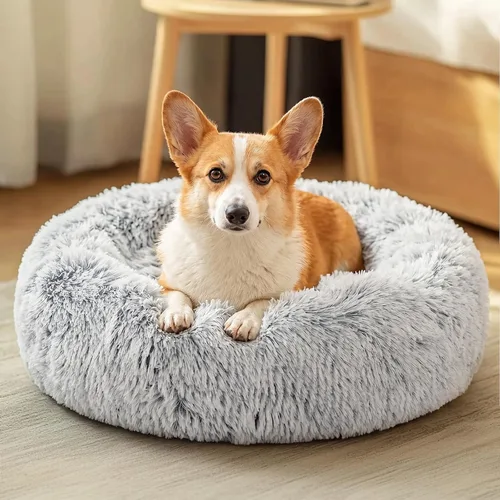 Miniatura 32 de JOLLYVOGUE - Cama para perros y gatos, cama relajante y antiestrés para mascotas y perros pequeños, cojín esponjoso en forma de dona para mascotas