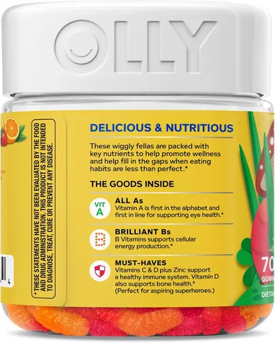 Miniatura 10 de OLLY - Gusanos de goma multivitamínicos para niños, salud general y apoyo inmunológico, vitaminas y minerales A, C, D, E, Bs y zinc, suplemento