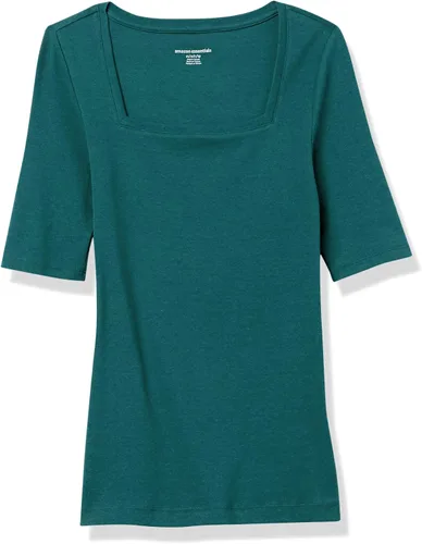 Miniatura 27 de Amazon Essentials - Camiseta de manga corta y cuello cuadrado para mujer