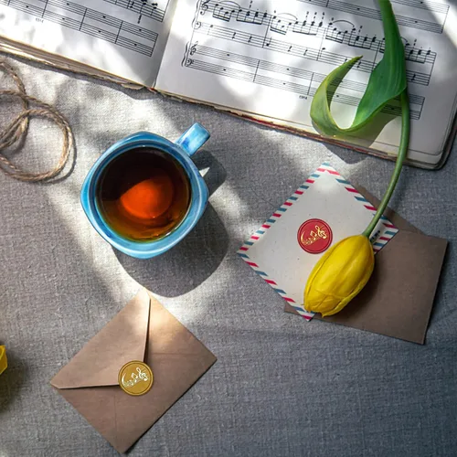 Miniatura 5 de SUPERDANT Sello de cera con letras musicales de 1.18 pulgadas, sello de sellado de notas para entusiastas de la música, mango de madera, extraíble