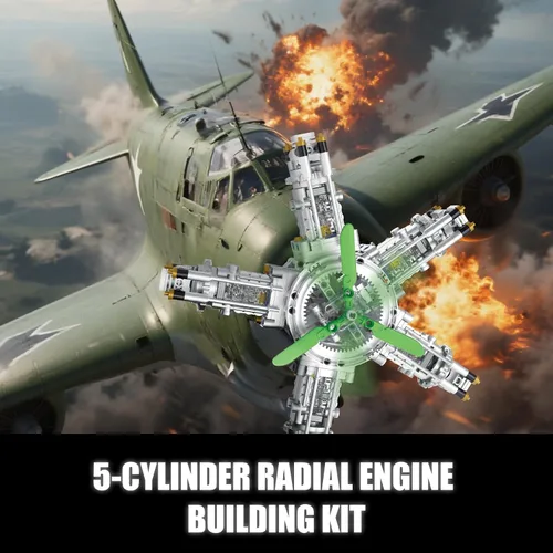 Miniatura 2 de V8 Kit de modelo de motor que funciona, construye tu propio mini motor de automóvil visible, juego de construcción de experimentos de ciencia física
