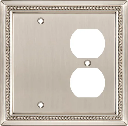 Miniatura 81 de Henne Bery Sunken Pearls - Placa de pared decorativa resistente para interruptor, cubierta para tomacorrientes (doble dúplex, níquel satinado)