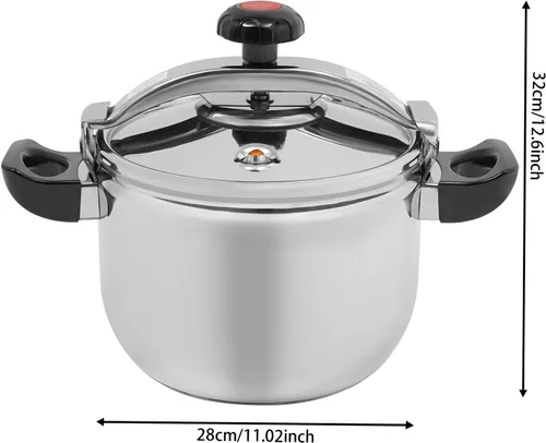 Miniatura 6 de Olla de presión de acero inoxidable de 11.6 cuartos de galón, lata a presión de gran capacidad, olla de presión comercial tipo abrazadera, válvulas