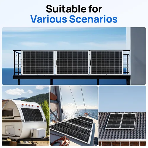 Miniatura 9 de ECO-WORTHY 2 paneles solares flexibles de 130 vatios (260 W) 12BB, 23.5% de alta eficiencia, impermeable, monocristalino, ligero, panel solar