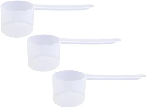 Miniatura 82 de Conjunto de 5 cucharas medidoras de plástico, 6 cucharadas (90 cc 3/8 taza 3 oz. 90 mL) con mango largo para polvos, gránulos, café, comida