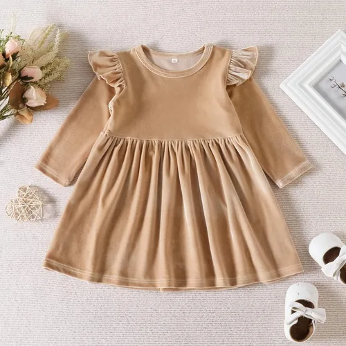 Miniatura 56 de IDOPIP Vestido tutú de terciopelo para niñas pequeñas, vestido de manga larga para princesa, Navidad, cumpleaños, fiesta, boda, vestidos de otoño e