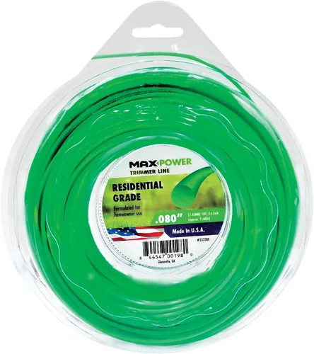 Maxpower 333280 Línea de recortadora redonda de grado residencial de 0.080 pulgadas de longitud de 180 pies, color verde
