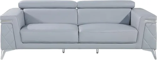 Miniatura 18 de Blackjack Furniture Amalfi - Juego de sofá de cuero italiano de grano superior para sala de estar con elegante diseño italiano, reposacabezas