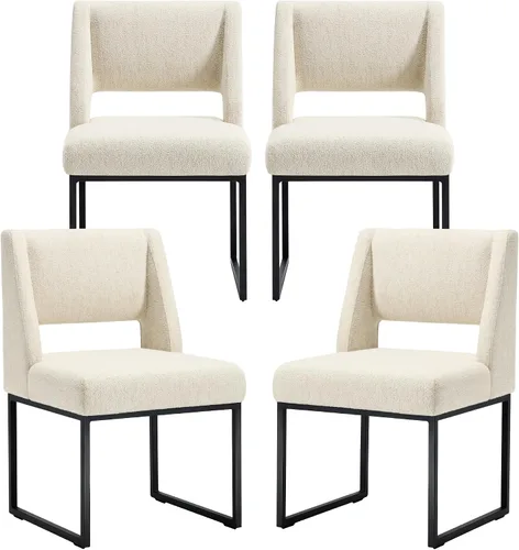 Miniatura 11 de Zesthouse Juego de 6 sillas de comedor modernas de piel sintética, cómodas sillas de cocina marrones con patas de metal inoxidable, sillas laterales