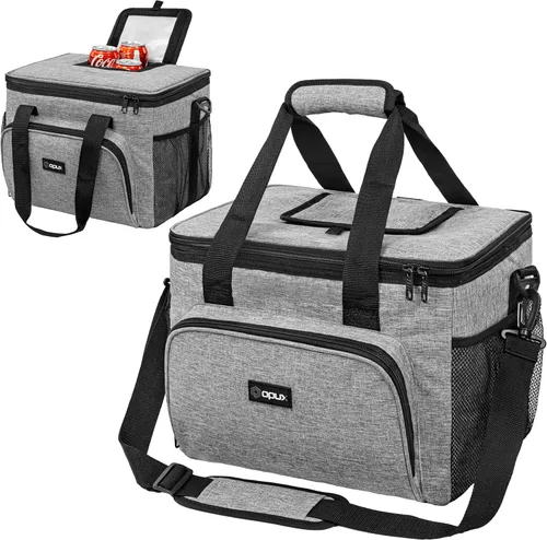 Miniatura 22 de OPUX Bolsa térmica suave, térmica y plegable con aislamiento térmico para hombres, trabajo, campamento, playa, viajes, portátil, suave, a prueba
