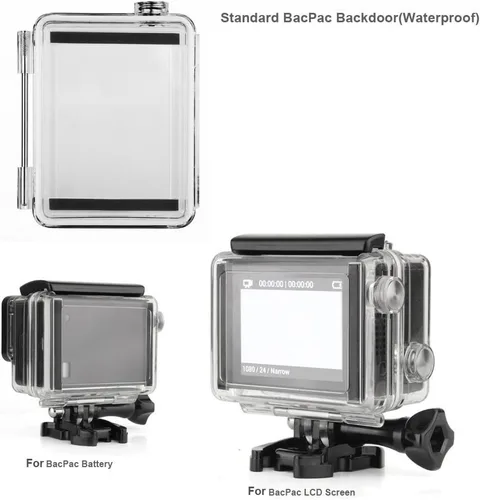 Miniatura 2 de SOONSUN BacPac - Kit de cubierta para puerta trasera GoPro Hero 3+ Hero 4 (estándar BacPac + Skeleton BacPac + LCD Touch BacPac) - Puerta trasera