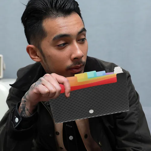 Miniatura 4 de Carpeta A6 de recibos, mini monedero, organizador de escritorio, organizador de archivos pequeños, carpeta de archivos para el hogar, organizador