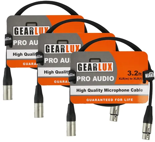 Miniatura 15 de Gearlux – Cable de micrófono XLR, completamente balanceado, macho a hembra, 25 pies - Paquete de 3
