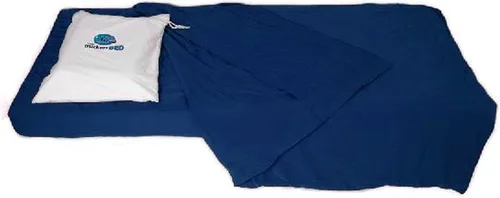 Miniatura 2 de Colchoneta de dormir de lujo extrasuave con manta fina incorporada, 3 tamaños (individual - 35 x 80 pulgadas, azul marino)