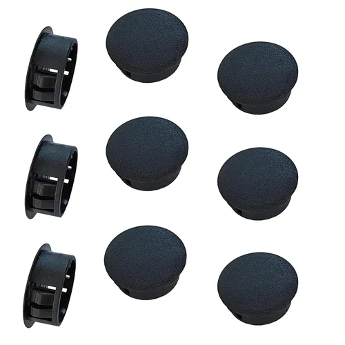 Miniatura 7 de Qrity 20 tapones de agujero negro, tapones de plástico para agujeros de gabinete, tapones redondos tipo empotrado, cubierta de cierre para muebles