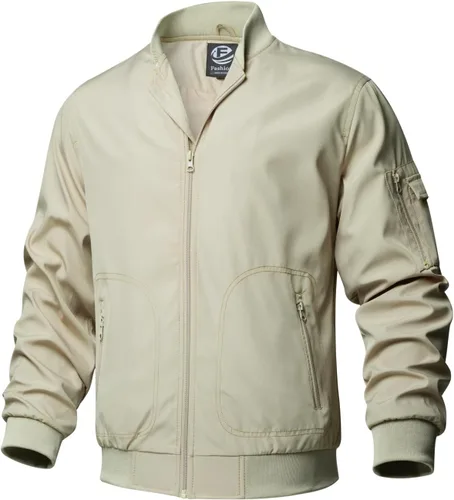 Miniatura 10 de TLZC Chaqueta bomber de moda para hombre, chaqueta cortavientos ligera para golf, abrigo resistente al viento