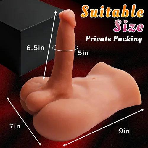 Miniatura 3 de Muñeca sexual masculina de 5 libras con consolador flexible, muñecas sexuales realistas con polla enorme de 5 pulgadas para estimulación anal