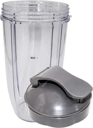 Miniatura 3 de Blender - Tapa abatible para llevar, compatible con Nutribullet 600 W y 900 W, accesorios y piezas de repuesto (paquete de 2, gris)