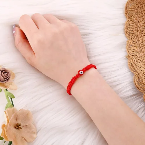 Miniatura 4 de SUMMER LOVE Handmade Jewelry Evil Eye Bracelets with Card,Black Red String Bracelets Kabbalah Protection Luck Amulet for Women Men Friends Pulseras