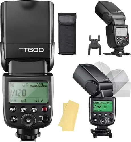 Flash de cámara Godox TT600 GN60, 2.4G, 1/8000s, Speedlite, 230 parpadeos de potencia total, tiempo de reciclaje de 0.1-2.6s, compatible con cámaras