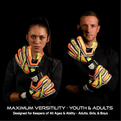 Miniatura 2 de Renegade GK Fury - Guantes de portero de alto rendimiento, protección antimicrobiana (tallas 6-11, 7 estilos, nivel 4), protectores de dedo Pro-Tek