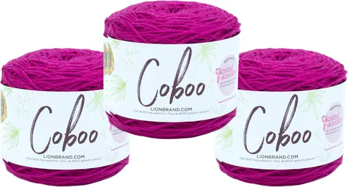 Miniatura 33 de Lion Brand Yarn Coboo, hilo suave para tejer, hacer ganchillo y manualidades, Vanilla Blossom, paquete de 3 Flor de vainilla