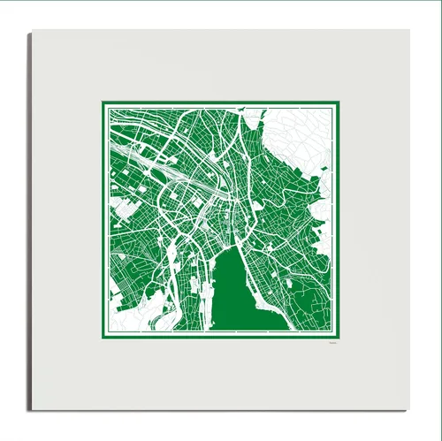 Miniatura 87 de O3 Design Studio Mapa de corte de papel Madrid negro mate de 20 x 20 pulgadas