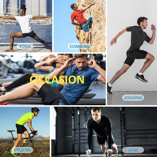 Miniatura 6 de BALEAF Pantalones cortos de compresión para hombre con bolsillos, gimnasio, yoga, bicicleta, ropa
