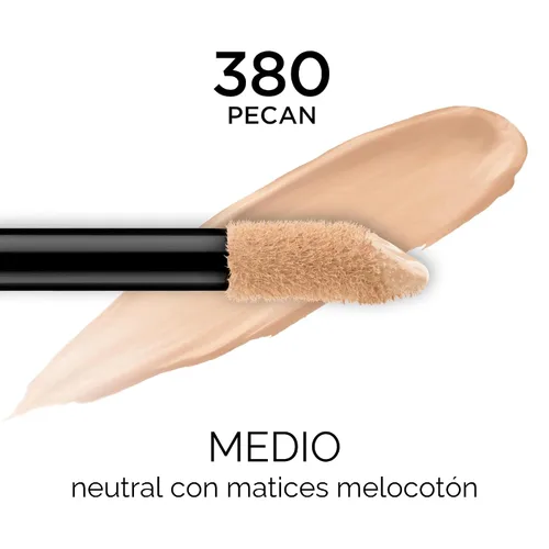 Miniatura 2 de L'Oréal Paris Infalible Full Wear Corrector impermeable, cobertura completa, tono de piel medio (Pecan), 0.33 fl oz 380 PECAN
