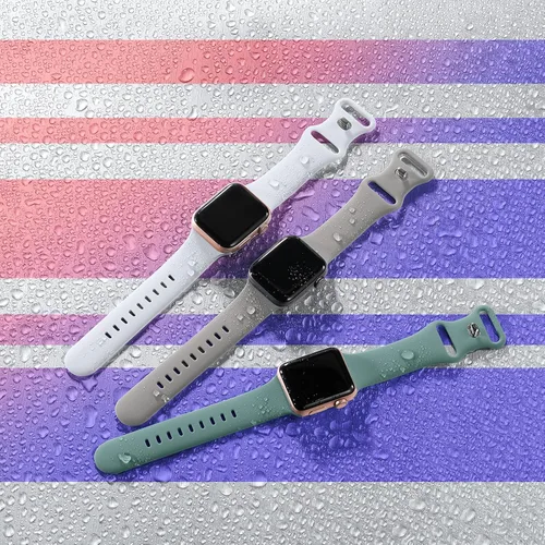 Miniatura 8 de Maledan Paquete de 6 correas compatibles con Apple Watch de 38mm 40mm 41mm 42mm 44mm 45mm 46mm 49mm, mujeres y hombres, correa deportiva de silicona