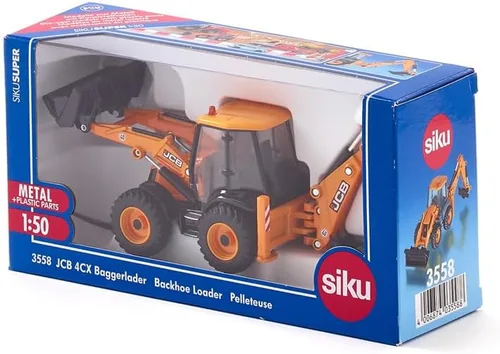 Miniatura 7 de Siku 3558, retroexcavadora JCB 4CX, 1:50, metal/plástico, amarillo, multifuncional, se puede combinar con modelos Siku de la misma escala