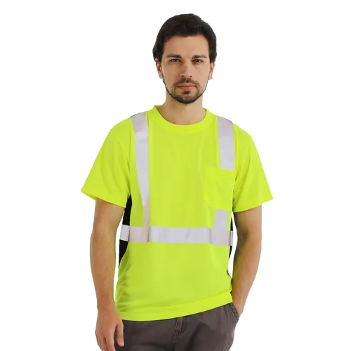 Miniatura 16 de sesafety Camisas de alta visibilidad para hombre clase 3 Hi Vis, camisetas reflectantes de construcción para hombres con bolsillo, camisetas